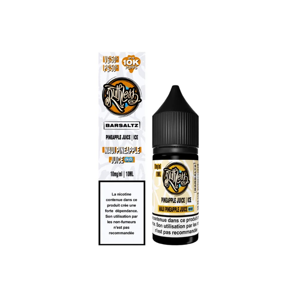 Maui Pineapple Juice On Ice 10ml 20mg BarSaltz Ruthless